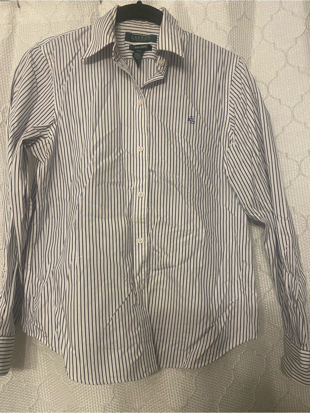 Lauren Ralph Lauren Women's Blue & White Stripe Button-Down Shirt